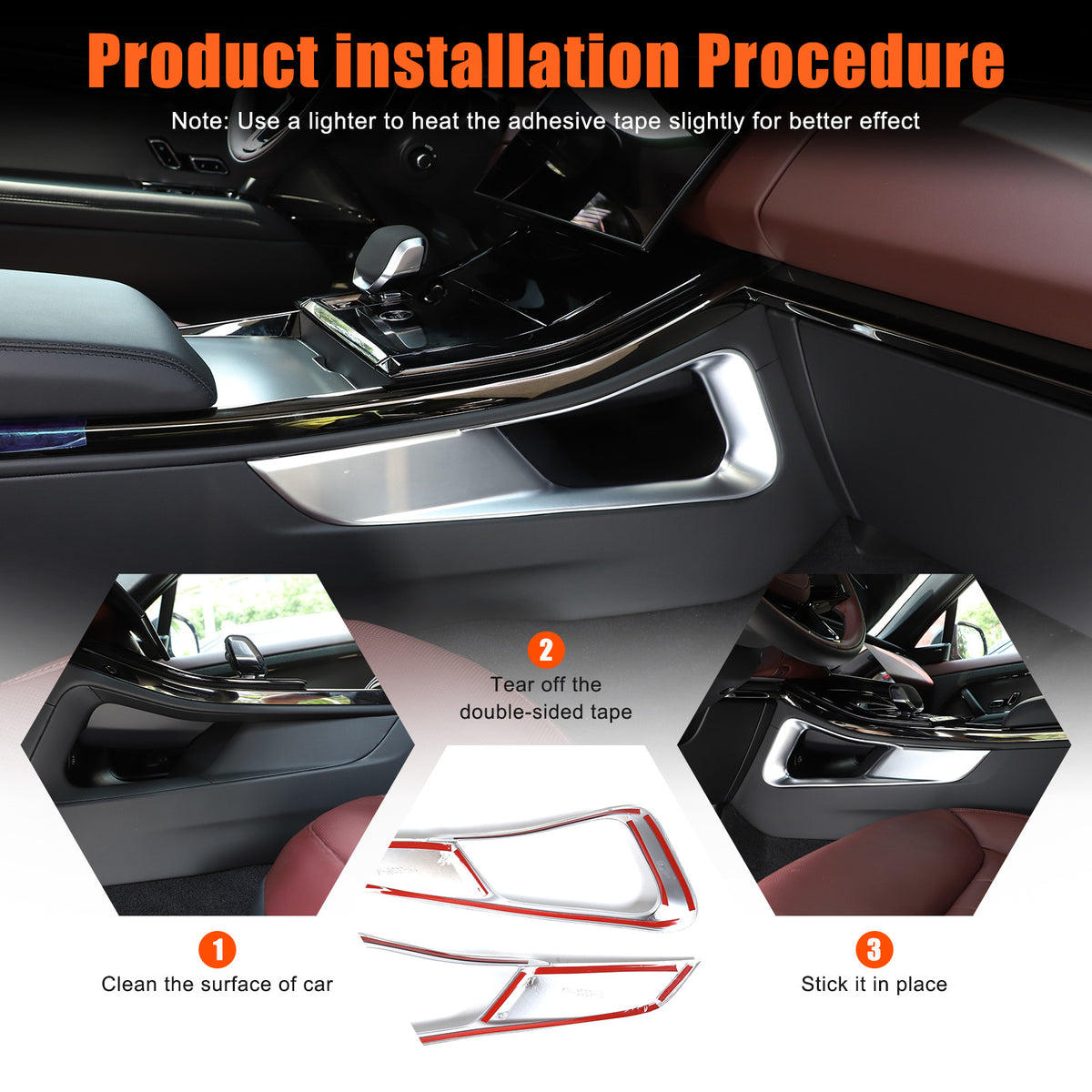 Silver ABS Center Console Gear Shift Strip Trim For Range Rover Sport 23+ 13