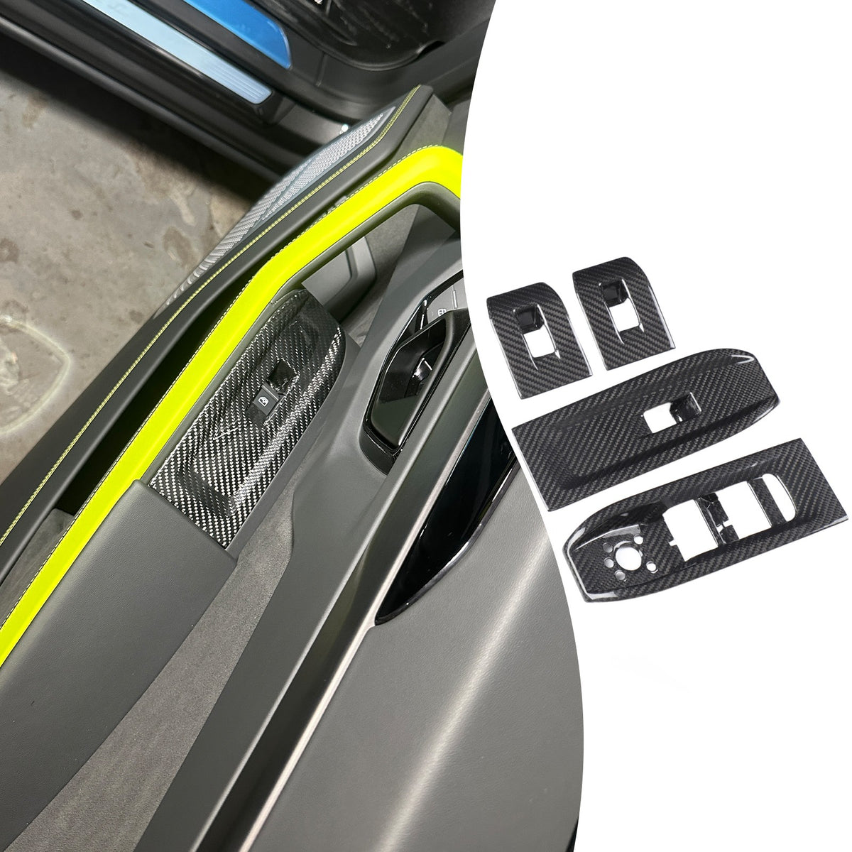 Real Carbon Fiber Window Lift Switch Panel Trim For Lamborghini URUS/SE 18-21 US 20