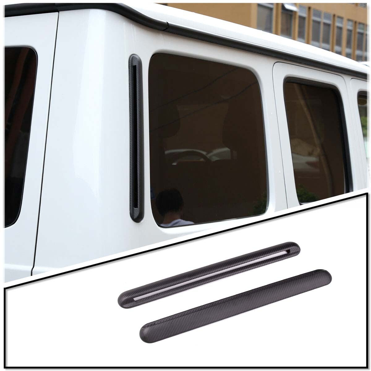Matte DRY CARBON C Pillar Air Vent Trim Cover For Benz G class W463 G500 G65 G63 4