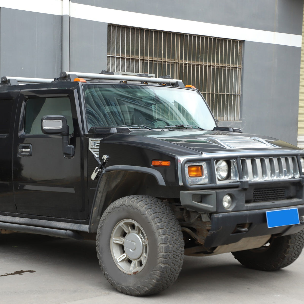 Matte Black ABS Roof Light Cover For Hummer H2 2003-2009 13
