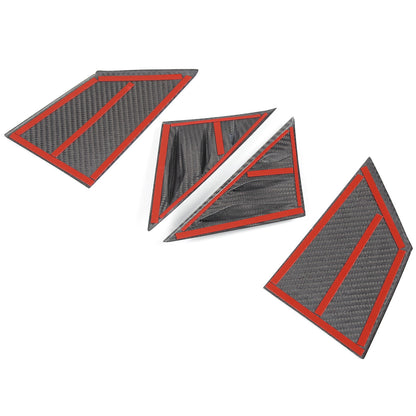 Real Carbon Fiber External A-Pillar Triangle Trim Cover For Fiat 500 2010+ 15