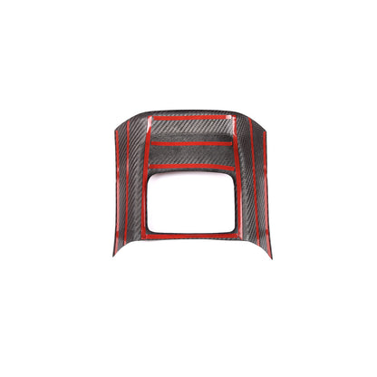 Red Carbon fiber Rear storage compartment cover trim For Toyota Supra A90 19-24 9