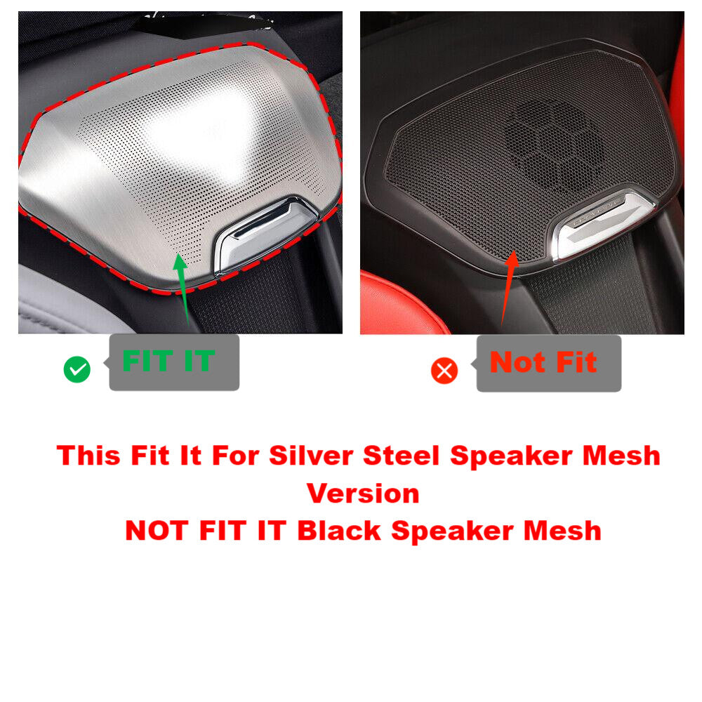 Red Real Carbon Rear Speaker Cover For Corvette C8 C8 Convertible 2LT 3LT 20-26 4
