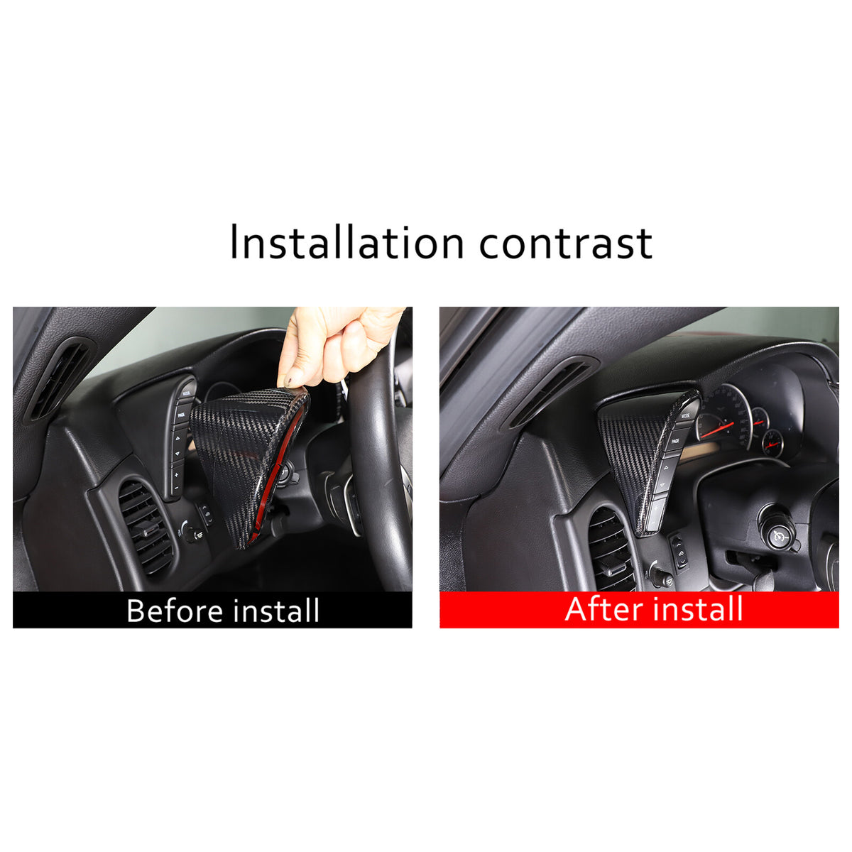 Real Carbon Fiber Dashboard Speedometer Side Cover Trim For Corvette C6 05-13US 4