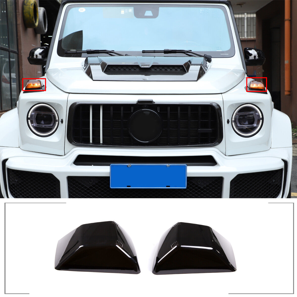 Rear Tail Light Hood Cover Trim Smoke black Kit For Benz G W464 G500 G63 19-23 20