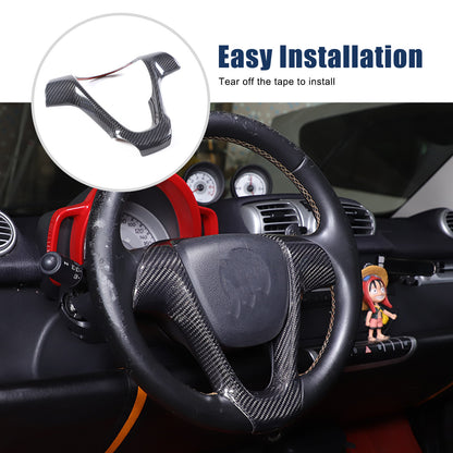 Real Carbon Fiber Interior Steering Wheel Cover Trim For Benz Smart Fortwo 09-15 13