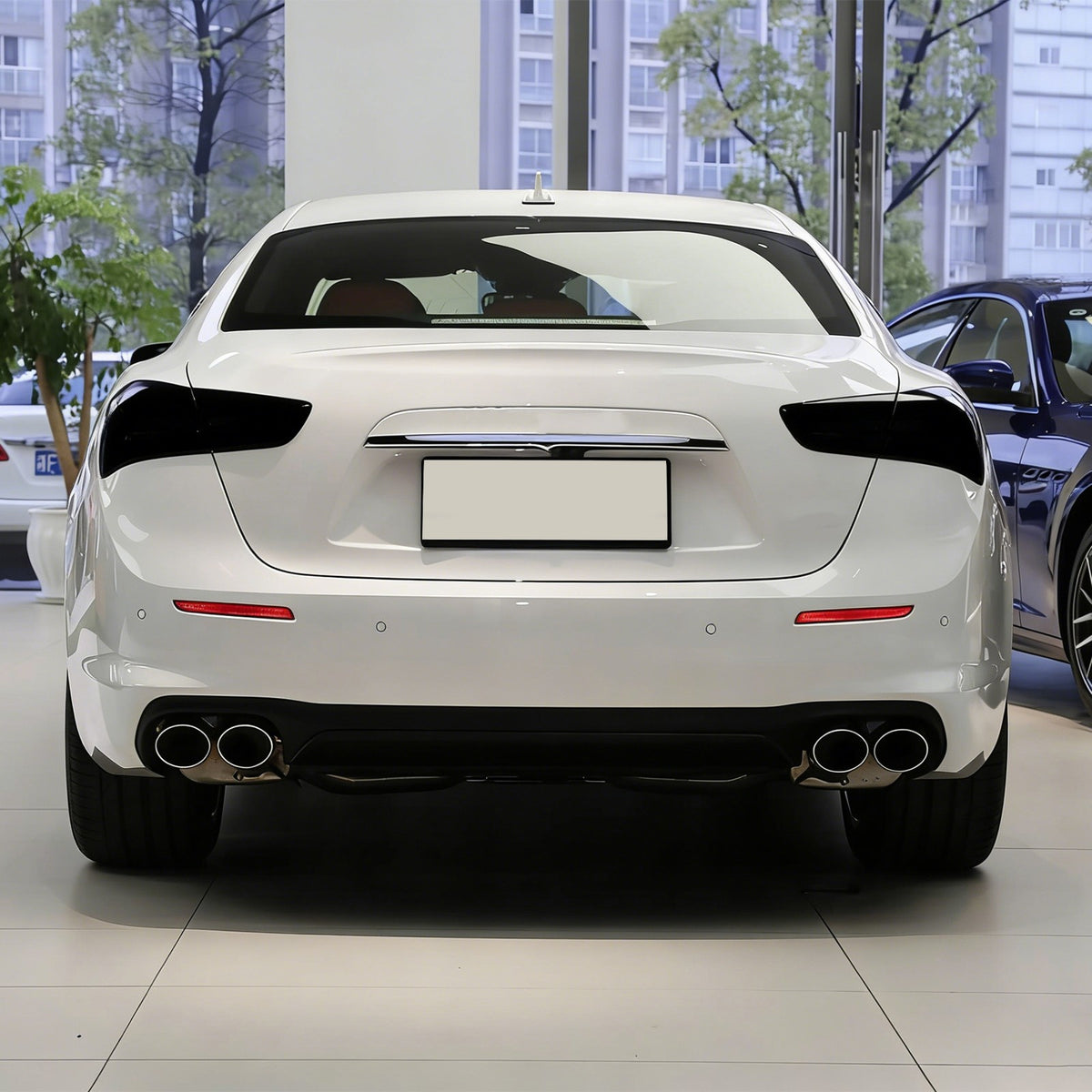 Smoked Rear Tail Light Guard Cover Trim For Maserati Ghibli 2021-24 US 13
