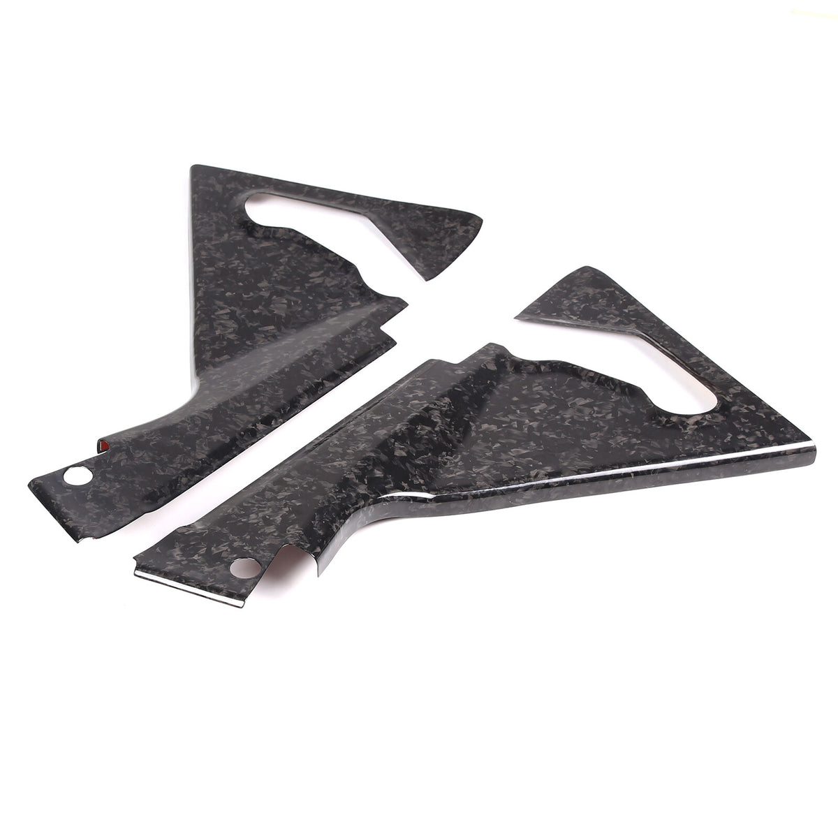 Forged Carbon fiber Front Hood Lift Support Corner Cover Trim For Corvette C8 12