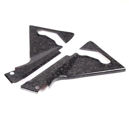 Forged Carbon fiber Front Hood Lift Support Corner Cover Trim For Corvette C8 12