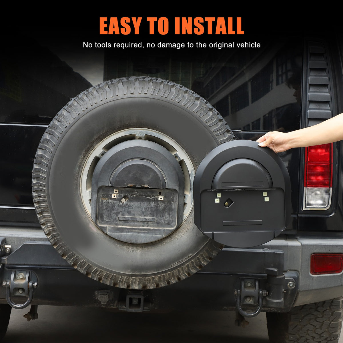Matte Balck Rear License Plate Bracket Spare Tire Carrier For Hummer H2 2003-09 21