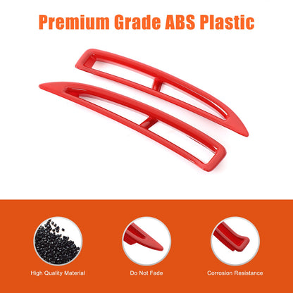 Red ABS Carbon Fiber Rear Fender Vent Trim Frame For Corvette C6 2005-2013 8