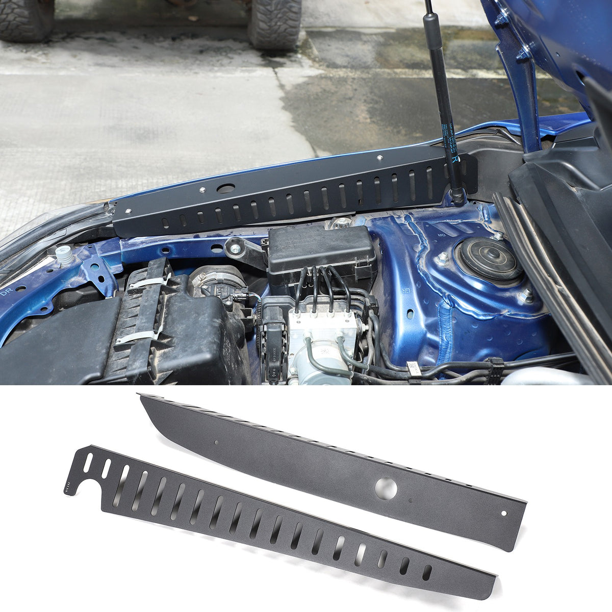Black Aluminum Engine Bay Side Reinforcement Plate For Subaru WRX VB 2022+ 2