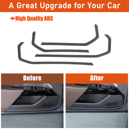 ABS Carbon Fiber Inner door Armrest panel Trim Cover For BMW 7 Series G70 23-25 6