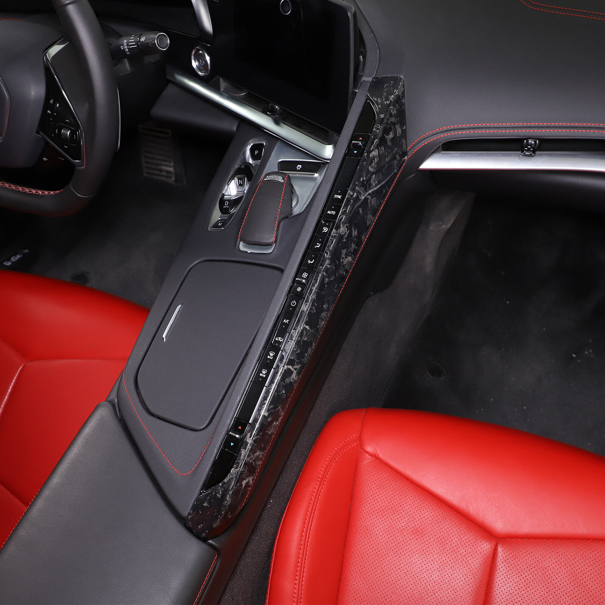 Forged Carbon Fiber Center Console Passenger Side Trim For Corvette C8 2020-25 7