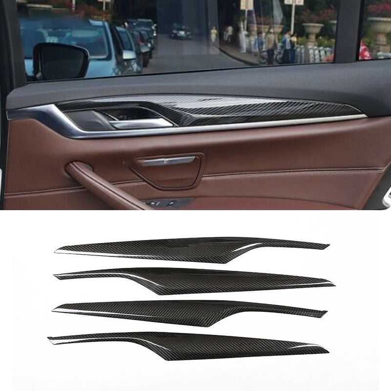 Real Carbon Fiber Door Interior Trim Panel Cover For BMW 5 Series G30 2018-2022 2