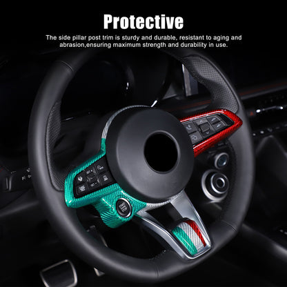 Carbon Fiber Steering Wheel Cover Trim Frame For Alfa Romeo Giulia/Stelvio 2020 2