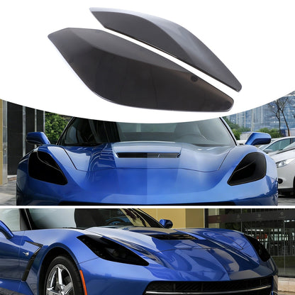 Gray Smoked Black Front Headlight Cover Trim For Corvette C7 14-19 US 9