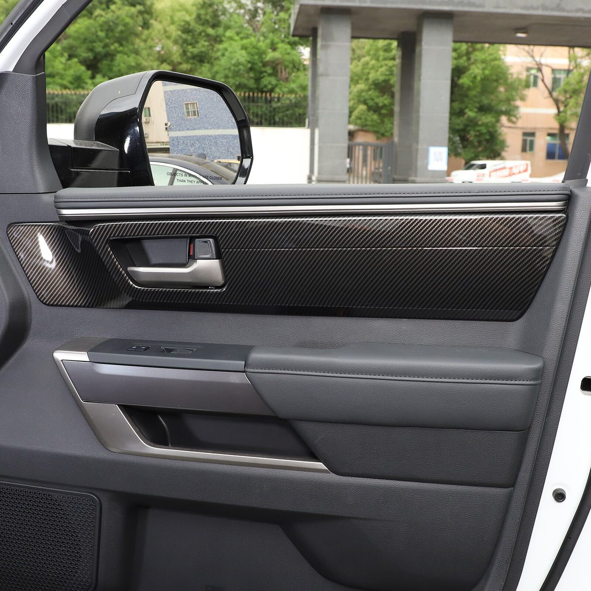 ABS Carbon Fiber Inner Door Handle Panel Frame Trim For Toyota Tundra 2022-23 US 15