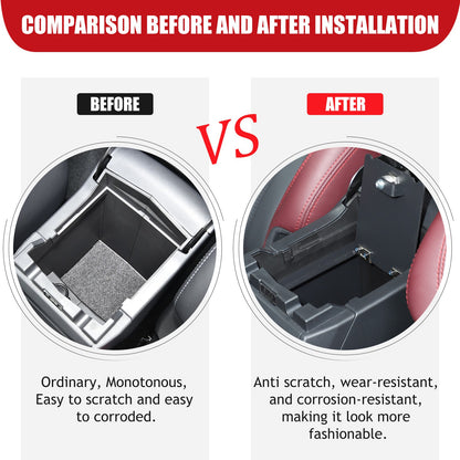 Alloy Center Console Safe GUN Storage Lock Box Tray For Subaru Forester SK 19-24 3