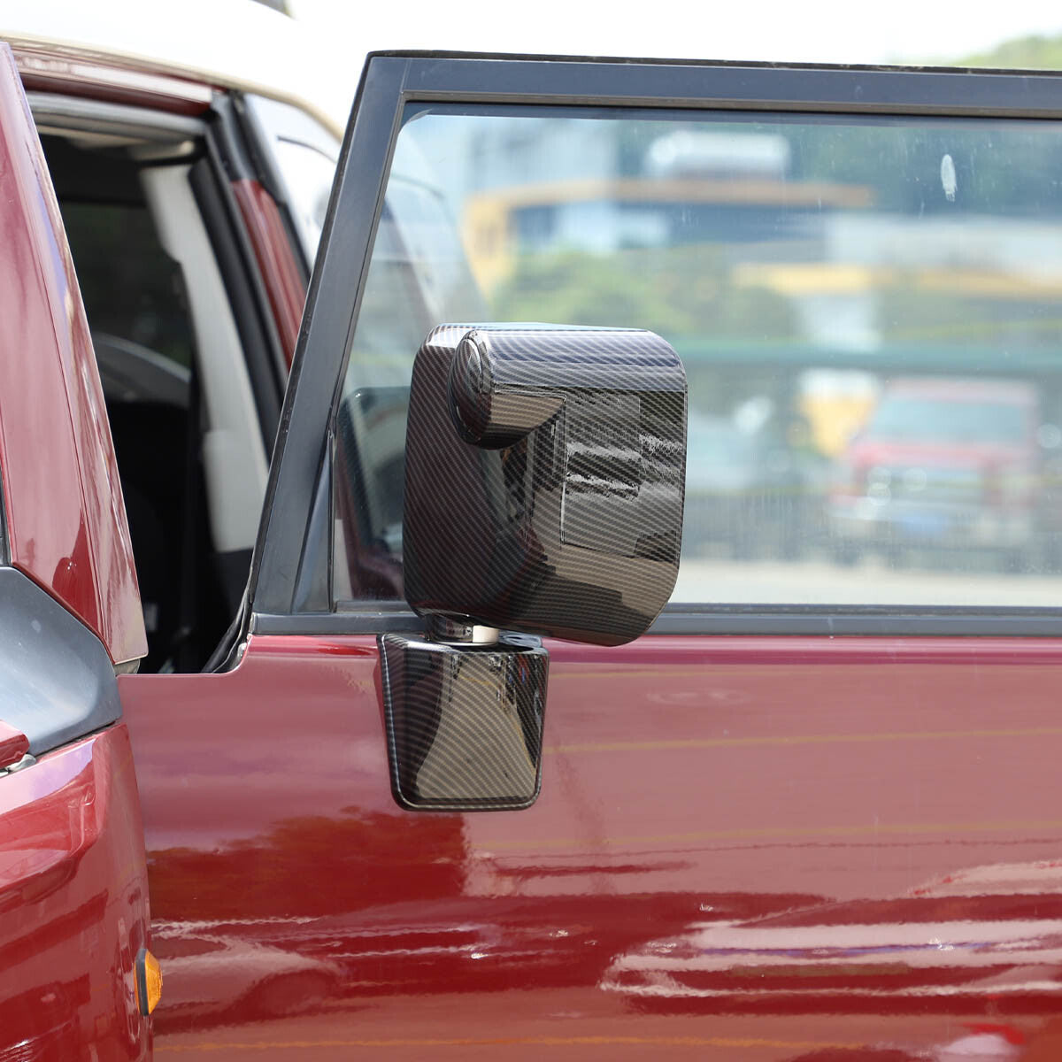 Carbon Exterior Rearview mirror base cover trim For Toyota FJ Cruiser 2007-2021 6