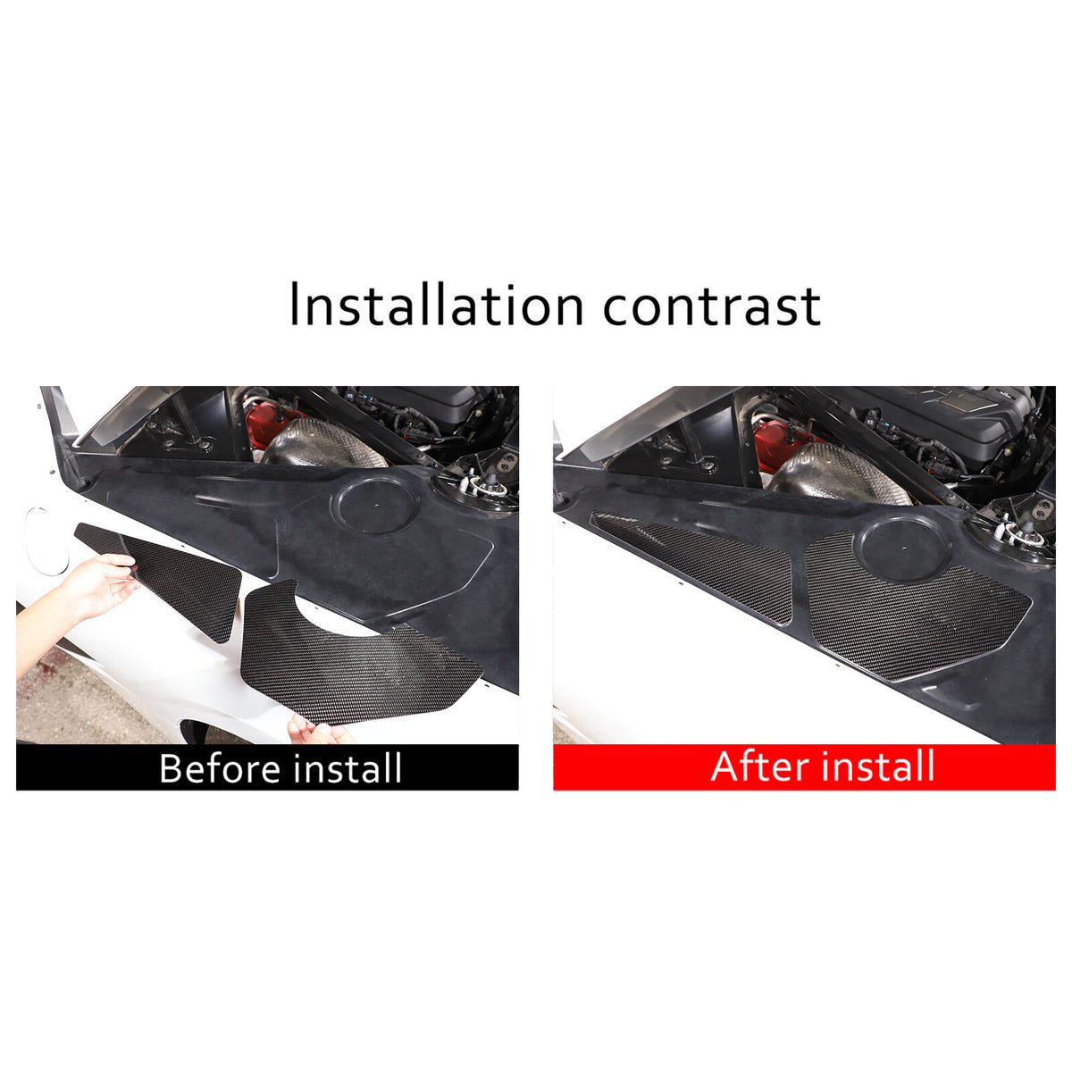 Carbon Fiber Car Engine Hood Compartment Panel Trim For Corvette C8 2020-2026 12
