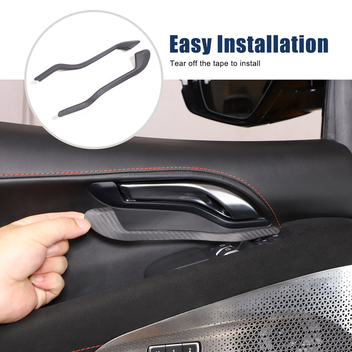 Matte Real Carbon Fiber Interior Door Handle Cover Trim For Lotus EMIRA 2021-25 1