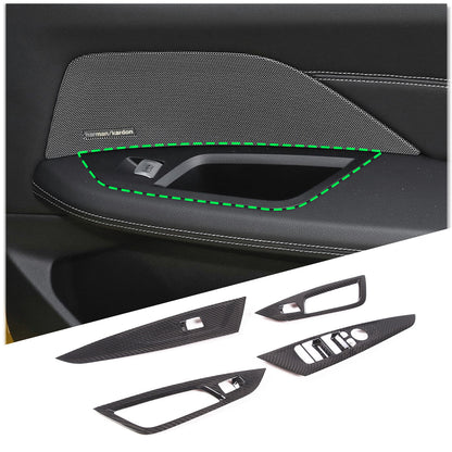 Real Carbon Fiber Window Lift Trim Cover For BMW 4 Series G26 Gran Coupe 22-24 7