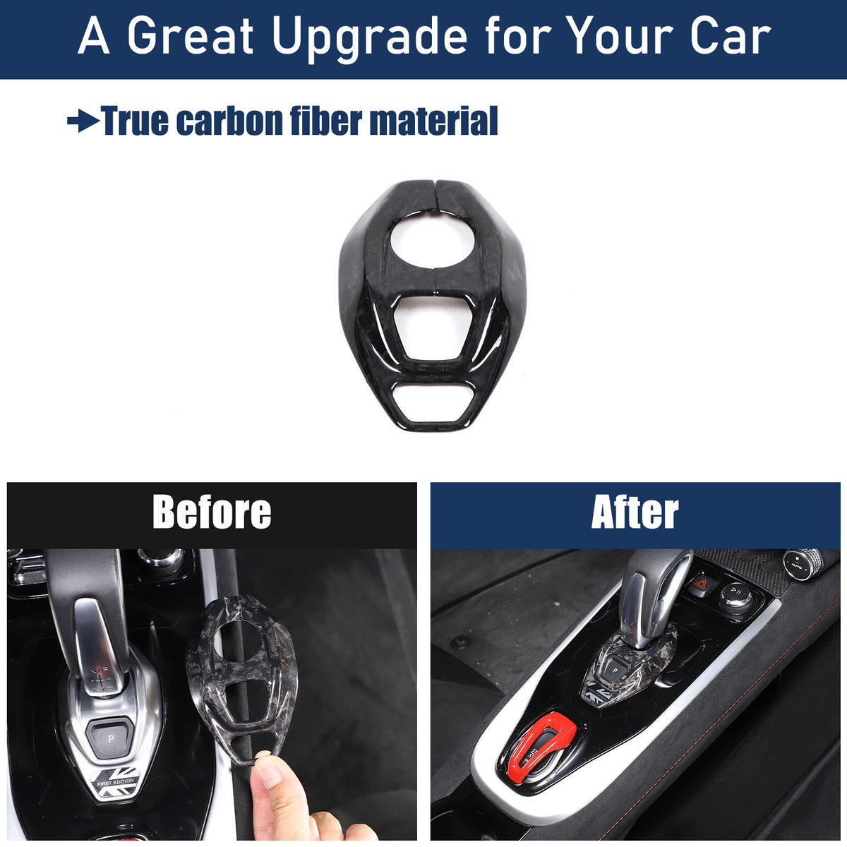 Forged Carbon Fiber Console Gear Base Cover Trim For Lotus Emira V6 I4 2023-2025 14