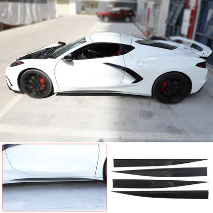 Real Carbon Fiber Side Skirt Trim Strip For Corvette C8 Stingray Coupe 20-26 2