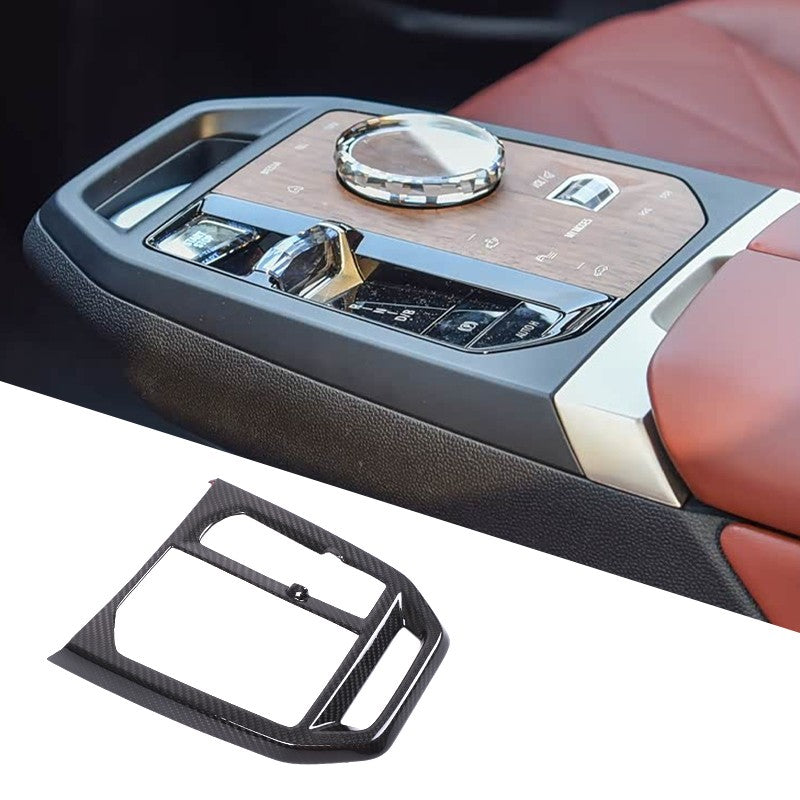 Real Carbon Fiber Center Console Gear Shift Frame Trim For BMW iX I20 2022-2024 15