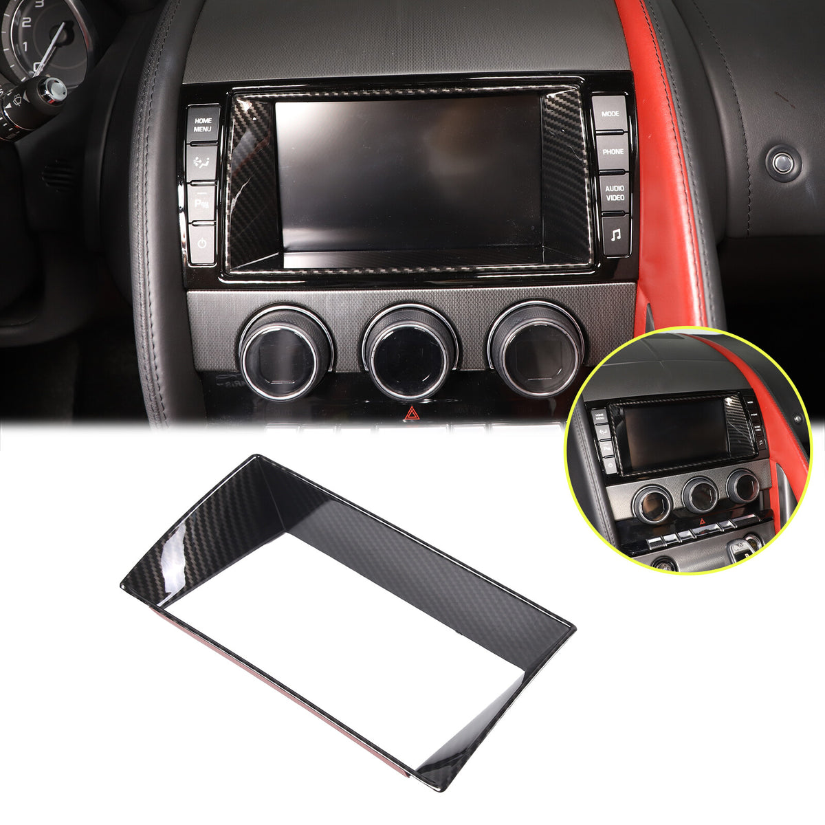 ABS Carbon Fiber Interior Full Set Cover Trim Kit For Jaguar F-type X152 2013-25 - Styles 6-10 22
