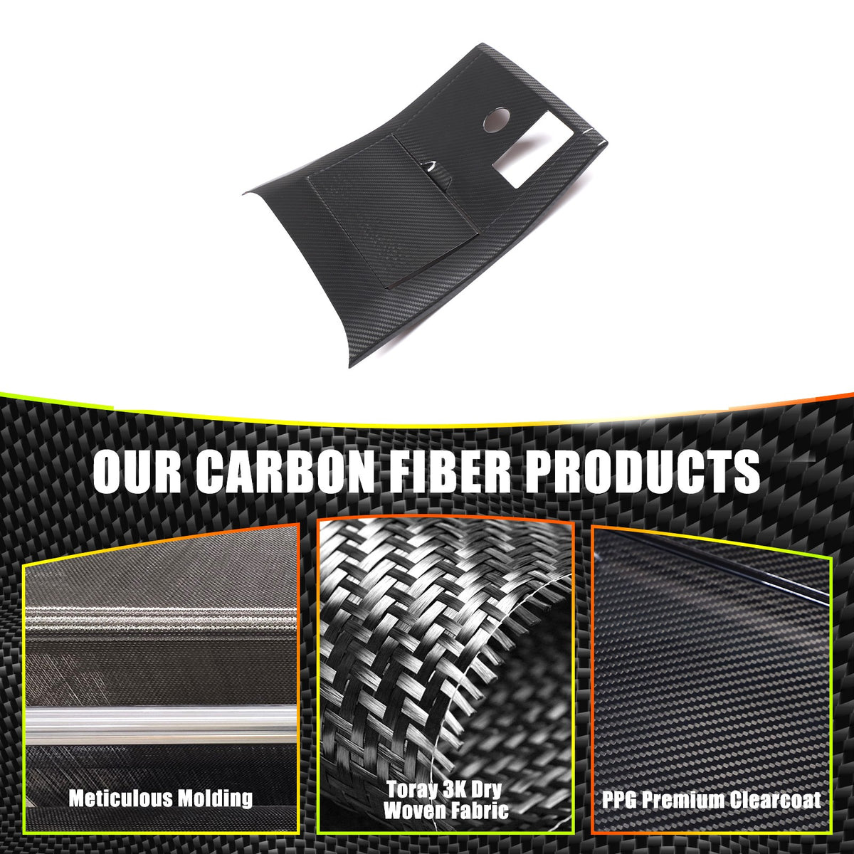 Real Carbon Fiber Center Gear Shift Panel Trim For LR Range Rover Sport L461 23+ 12