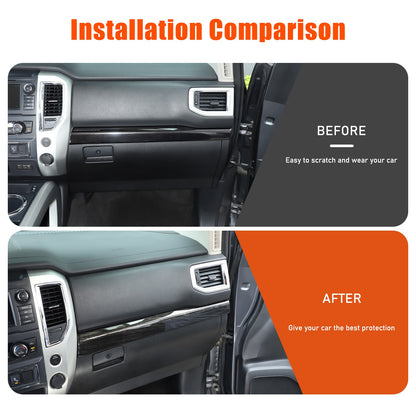 Black Wood Grain ABS Glove Box Upper Trim For Nissan Titan 2016-2023 US 22