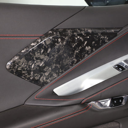 Forged Carbon Fiber Interior Door Speaker Cover For Corvette C8 Z51 Z06 1LT 20+ 13