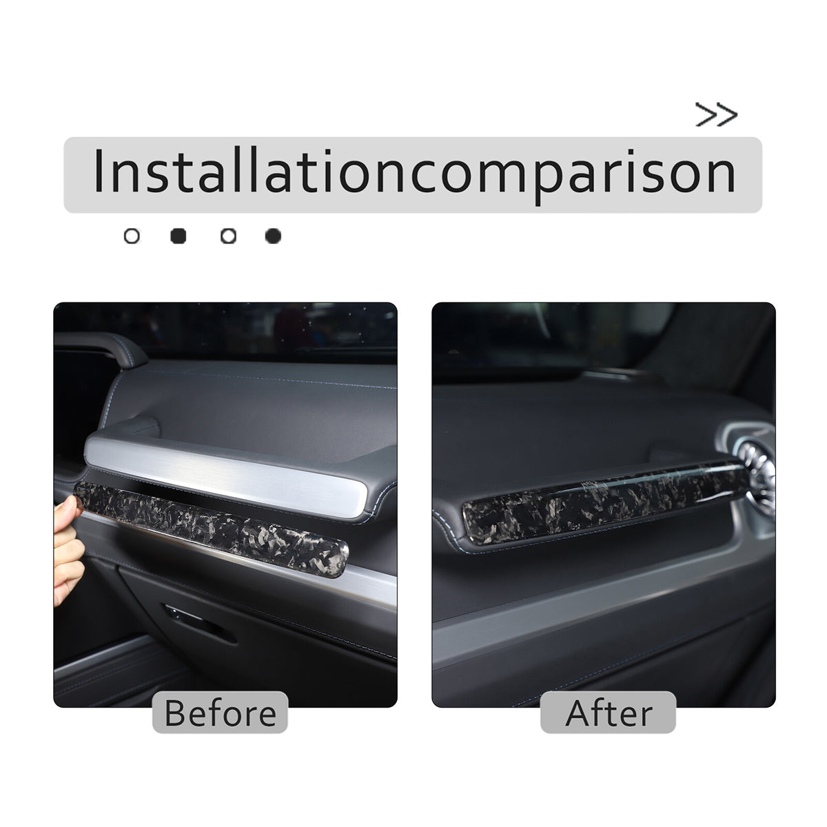 Carbon Copilot Glove Box Handle Decoration Cover For Benz G-Class W463 2019-2023 11