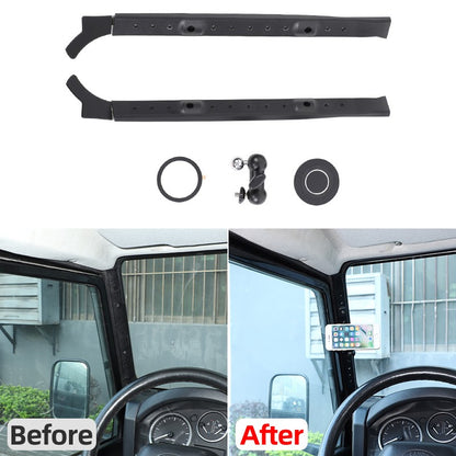 Black Magnetic A-Pillar Mount Bracket For Land Rover Defender L316 2004-2018 3