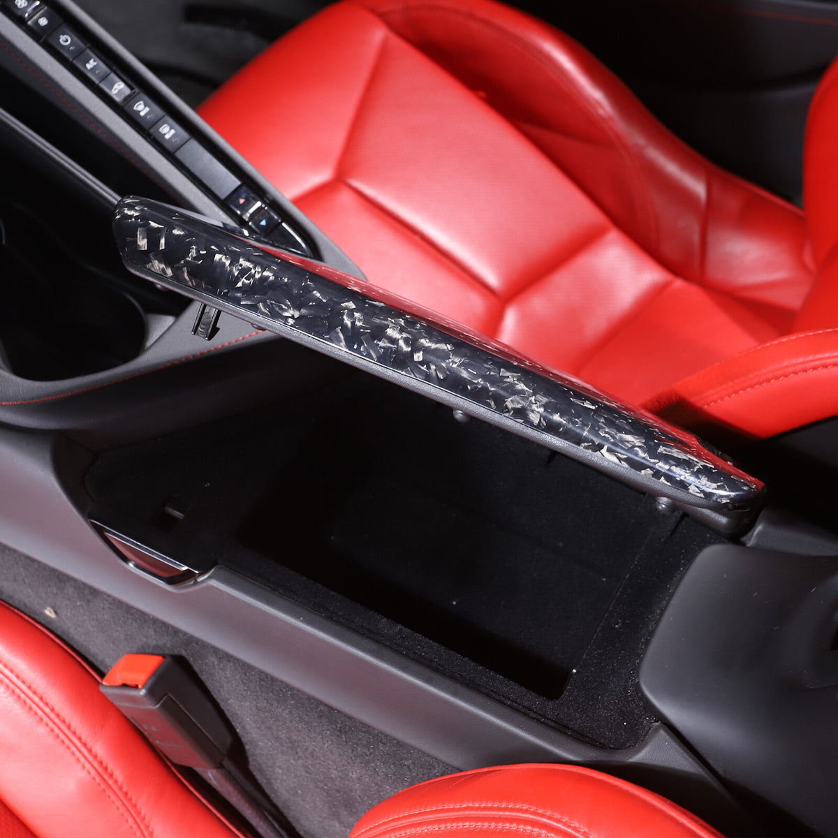 Forged Carbon Fiber Center Console Armrest Box Cover For Corvette C8 2020-26 7