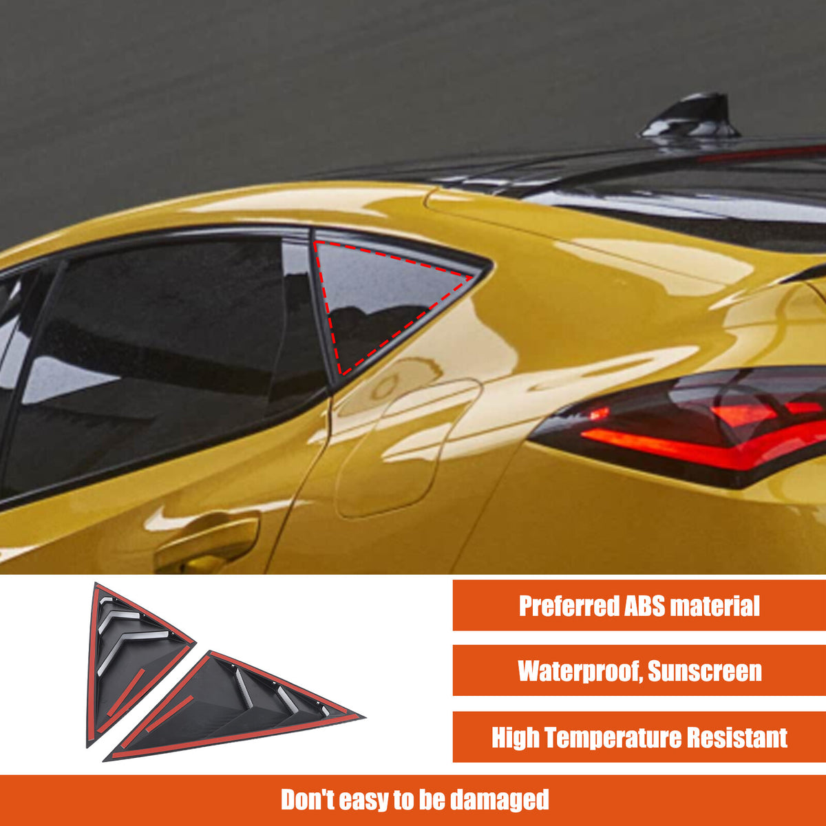 Carbon Fiber ABS Rear Quarter Window Louvers Trim For Acura Integra 2023-2024 8