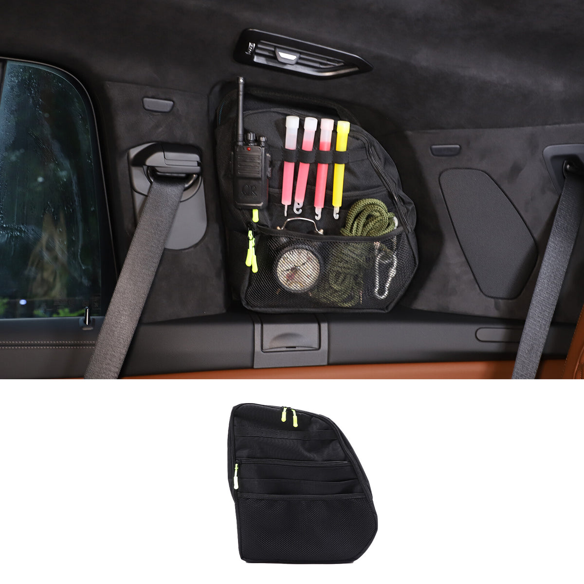 Black Rear Trunk Side Storage Bag Pockets Organizer For BMW X7 G07 2019-23 17