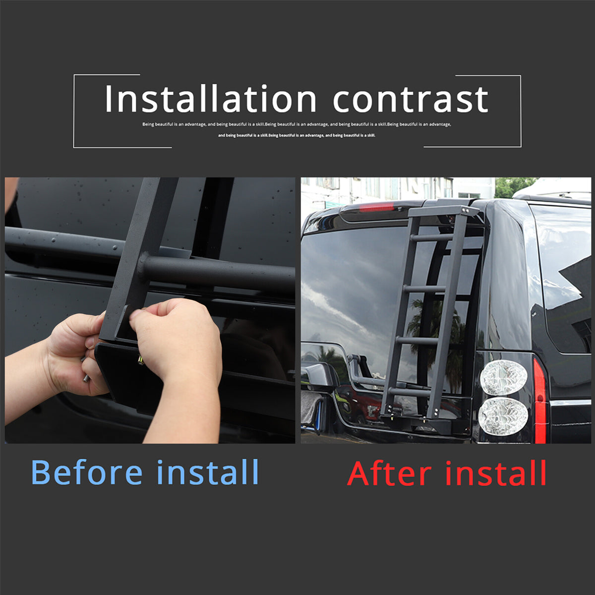 Side Roof Rack Side Access Ladder For Land Rover Discovery 3/4 LR3 LR4 2004-2016 10