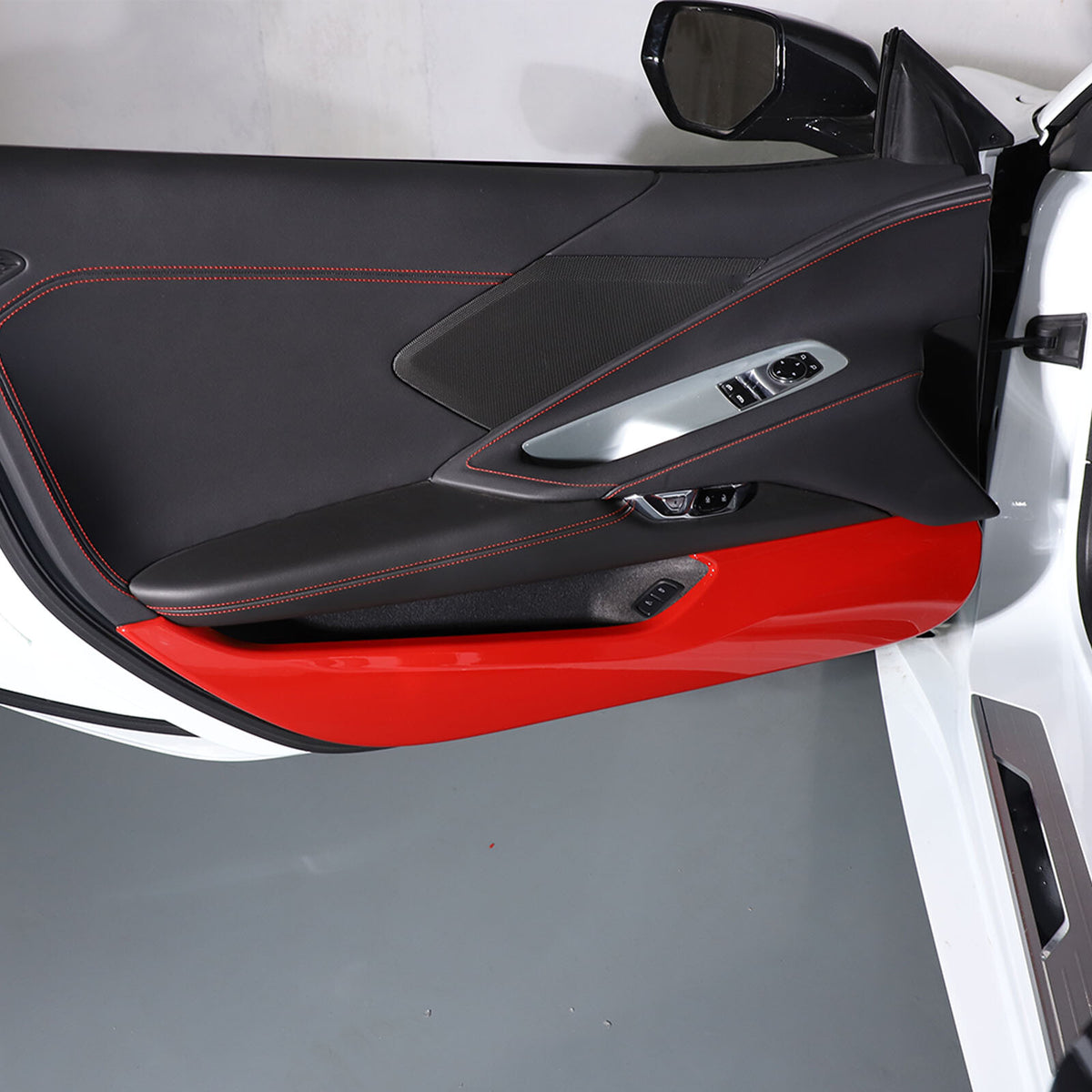 Red Full Interior Set Dash Panel Decor Cover Trim Kit For Corvette C8 2020-25 - Variants 1-5 21
