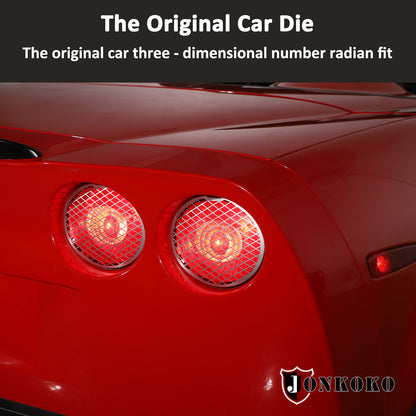 Black Mesh Steel Rear Tail Light Grille Cover For Corvette C6 GS/Z0/ZR1 05-13 US 7