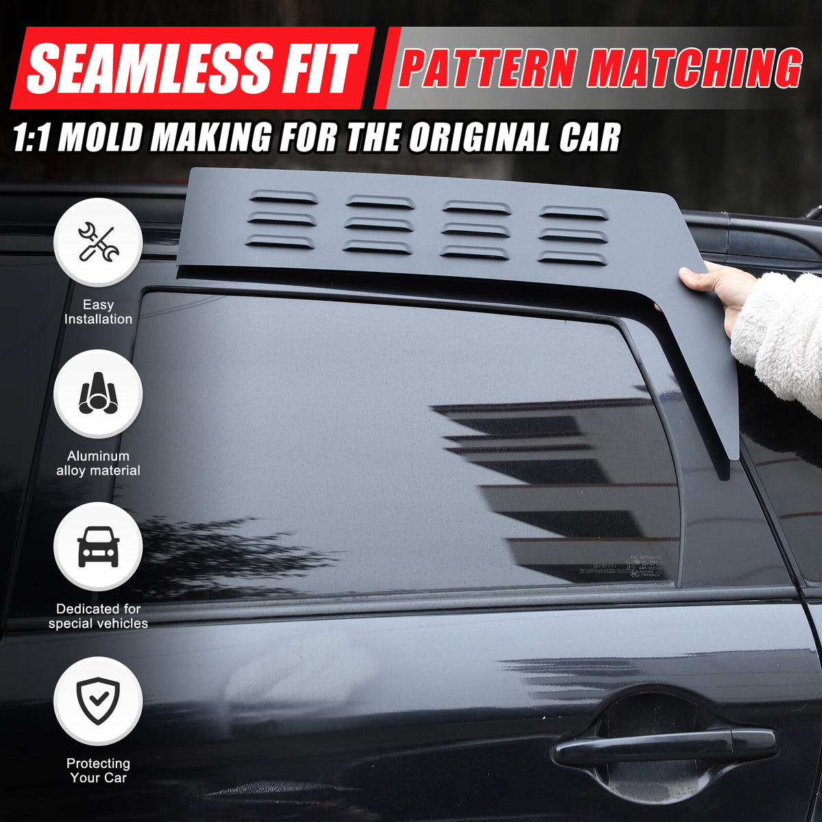 Alloy Rear Window Louver Shutter Cover Trim For Mitsubishi Outlander Sport 11-18 16