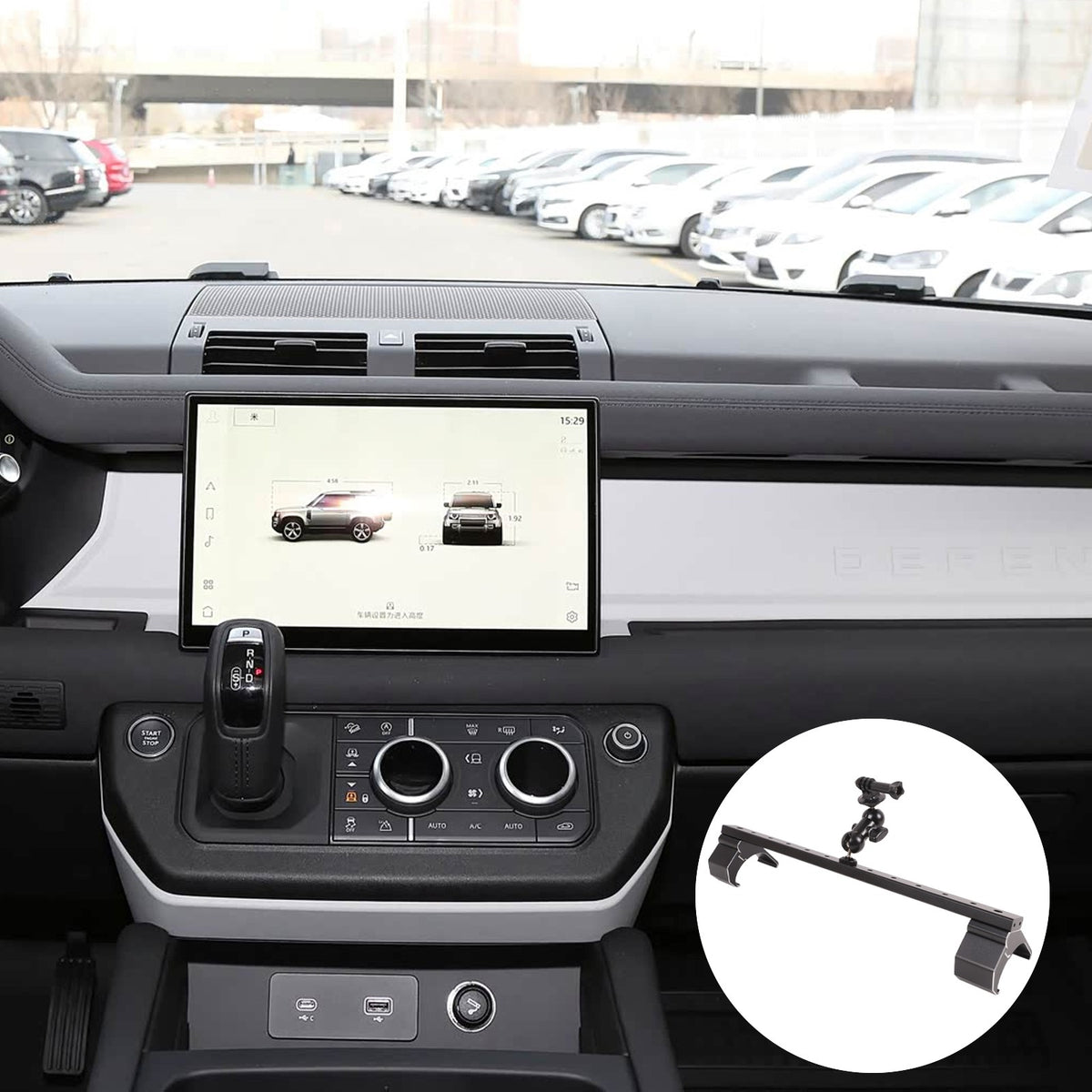 Dashboard Phone Mount W Action Cam Bracket For Land Rover Defender L663 2020-23 9
