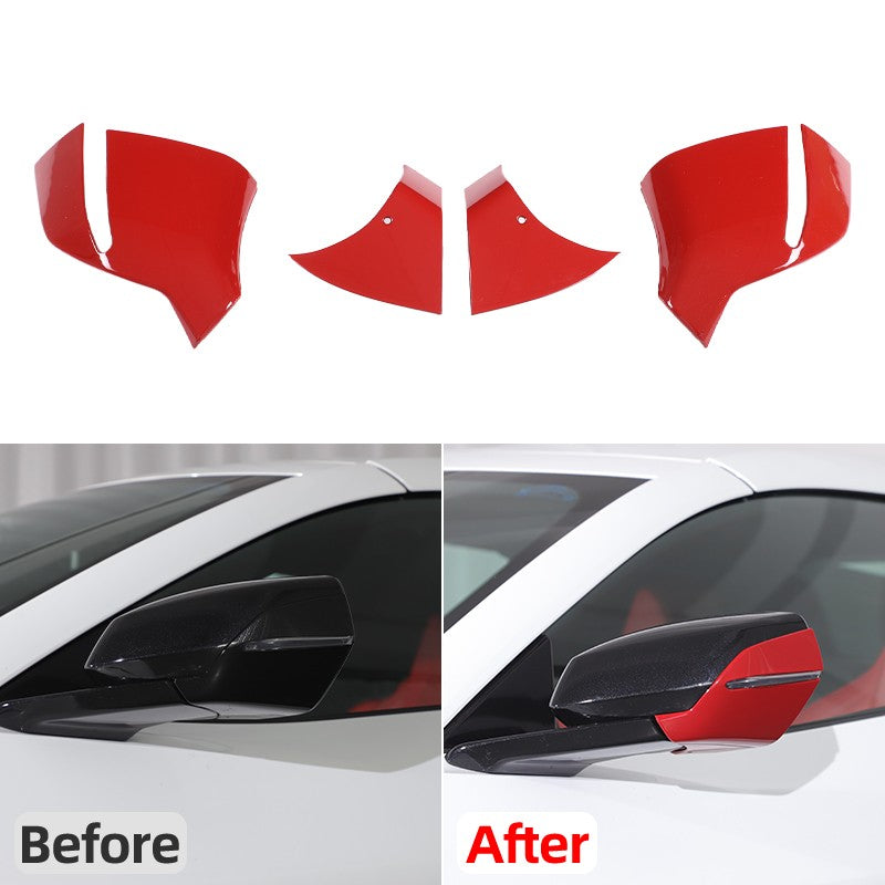 Sport Red ABS Exterior Side Mirror Bottom Cover Trim For Corvette C8 2020+ US 24