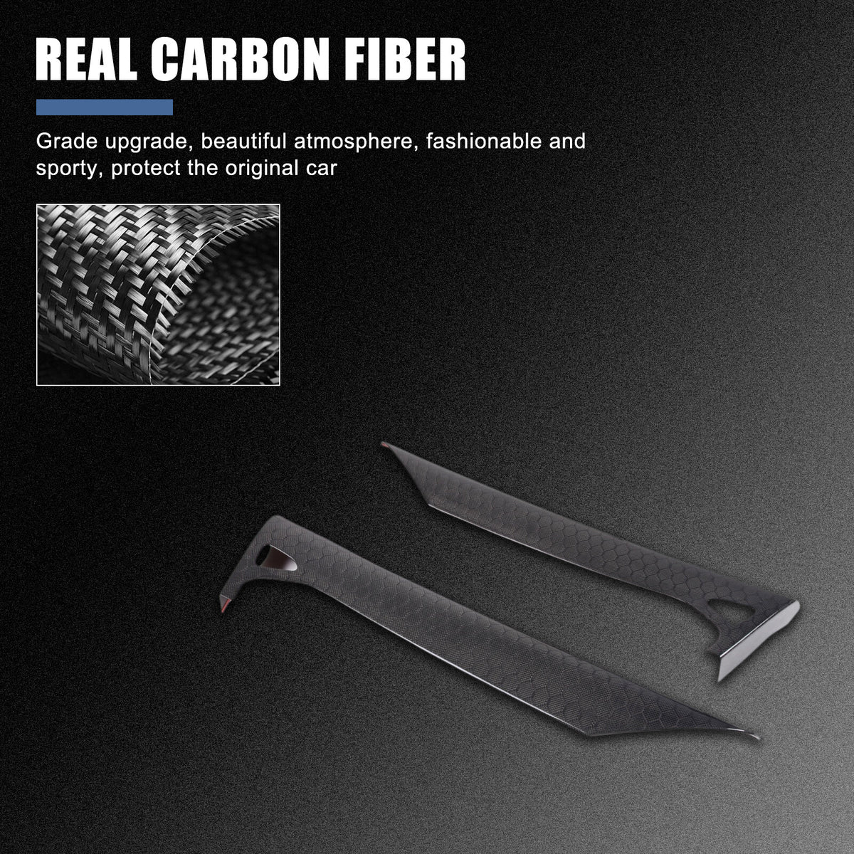 Real Honeycomb Carbon Fiber Interior Door Upper Panel trim Cover For Corvette C8 18