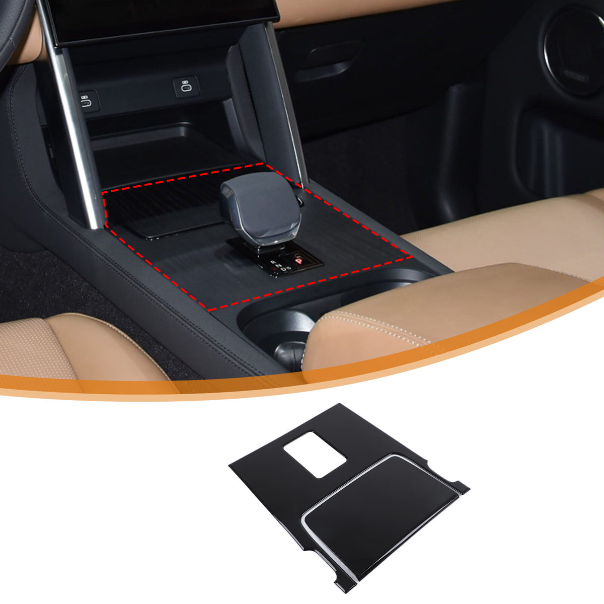 Glossy Black Center Console Gear Panel Trim For LR Discovery Sport L550 24+ 15