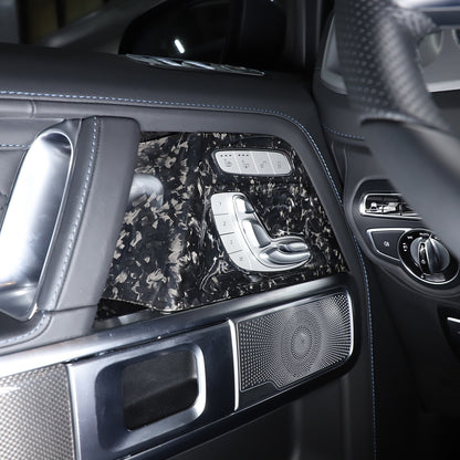 Forged Carbon Fiber Seat Adjustment Button Trim Cover for Benz G-Class 2019-20 2