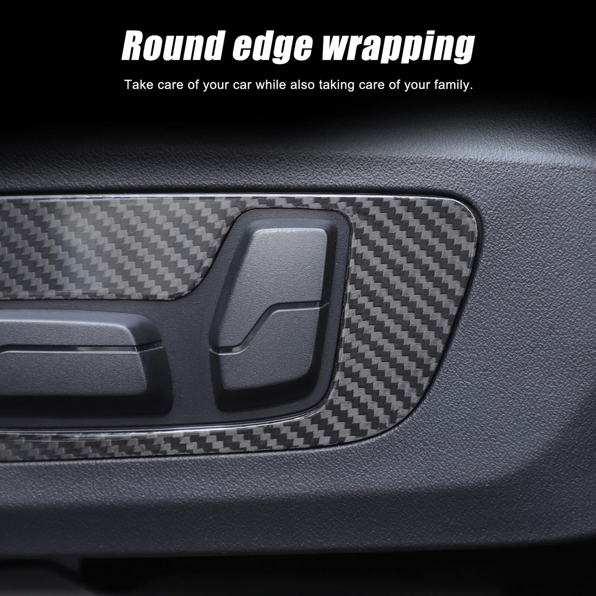 Real Carbon Fiber Seat Adjustment Button Frame Trim For BMW X1 U11 2023-2024 8