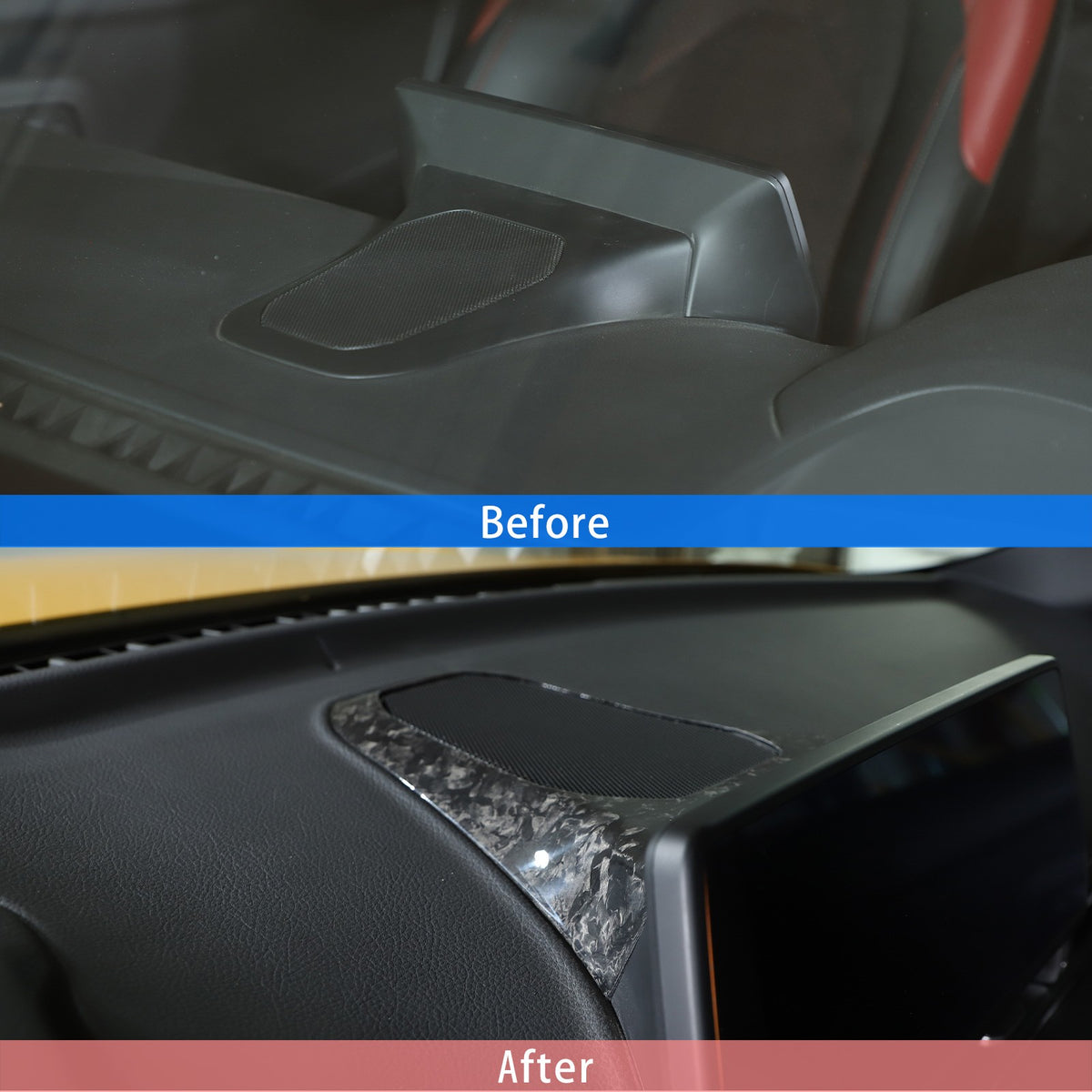 Forged Real Carbon Fiber Dashboard Speaker Trim Cover For Toyota Supra A90 2019+ 22